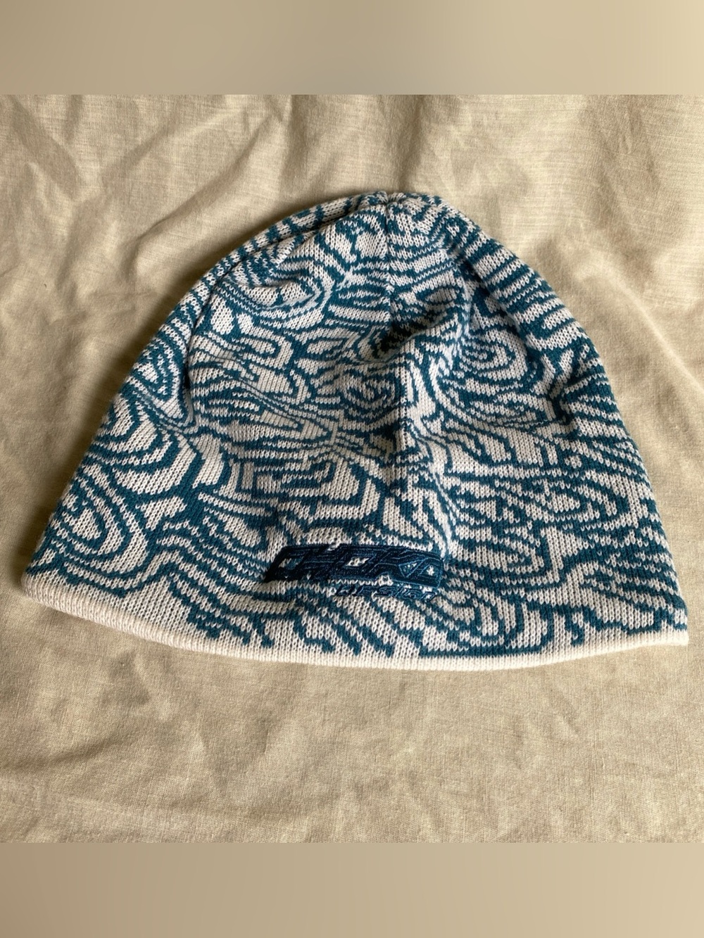 Choko Unisex Beanie Teal/White Geometric Ski/Snowboard Outdoor